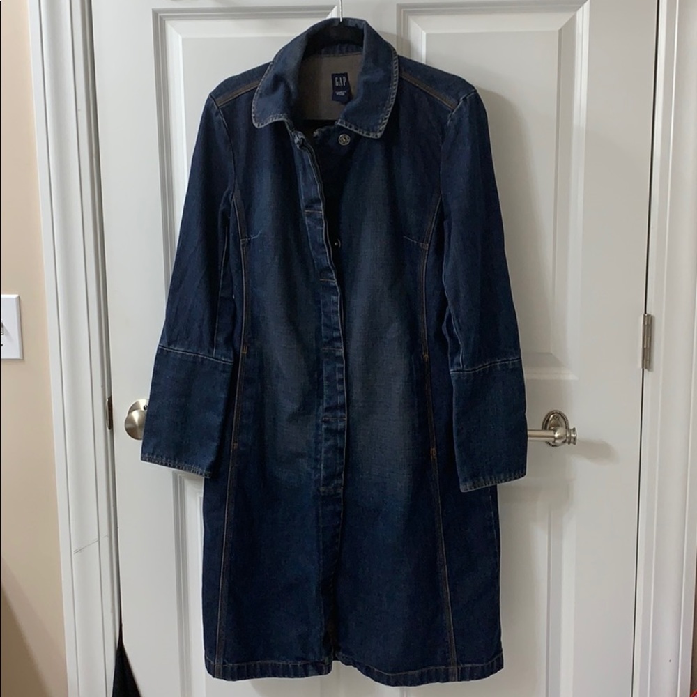 Gap size M denim long car coat size M